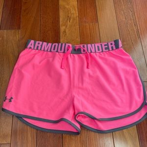 Youth Pink and grey Under Armour Shorts